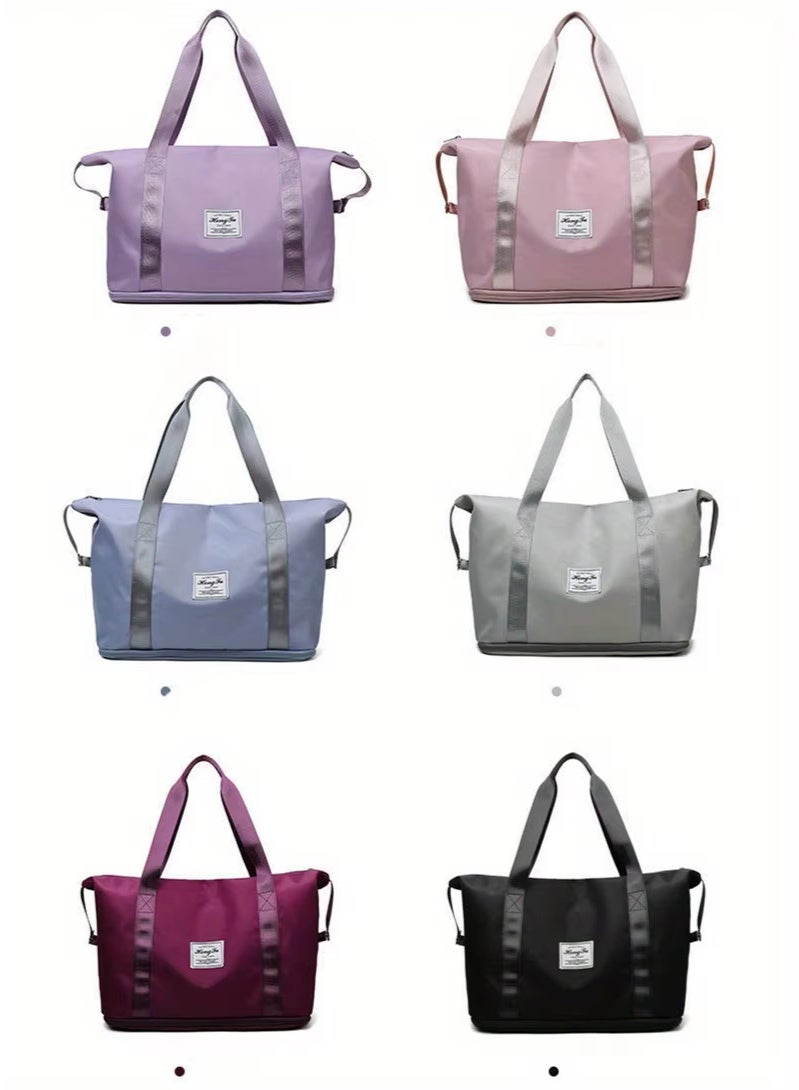 Large capacity, foldable, portable, lightweight travel bag made of water-resistant Oxford cloth; expandable luggage bag for overnight stays, sports, gym, and vacations. - Image 3